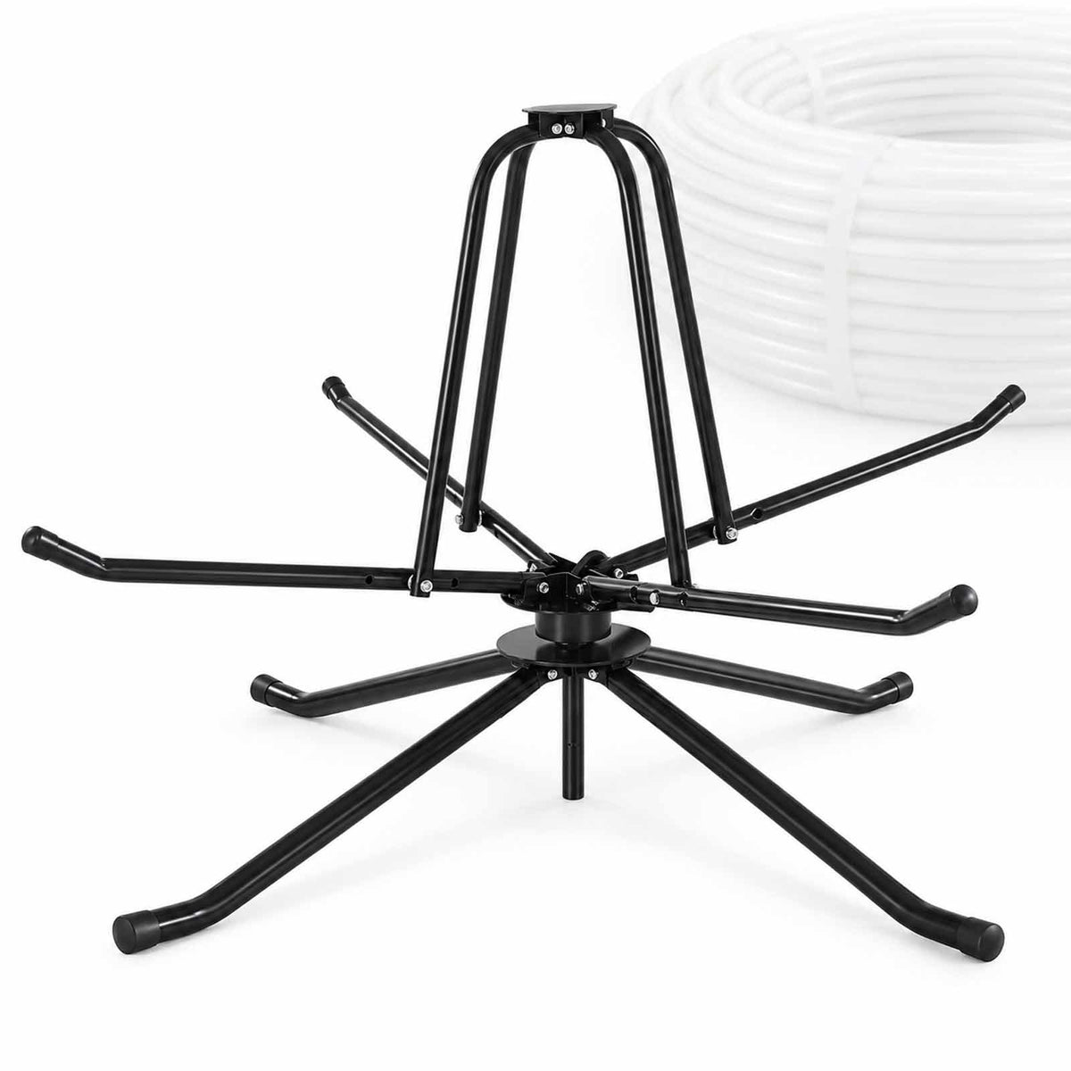 Heavy Duty Pex Piping Uncoiler, Multi-function Folding Tube Dispenser, 360° Rotation, Anti-kink Tubing, Foldable Pipe Dispenser, For Potable Water & Floor Heating Pipes Single Bearing Kit 3