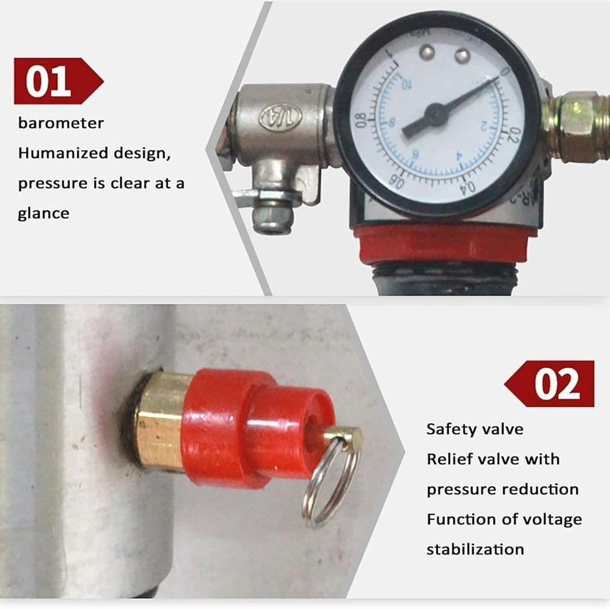 Upgrade Stainless Steel Pneumatic Drum Pump - 10-70L/min Multi-Fluid Transfer w/Pressure Gauge & Safety Valve, Industrial Grade for Water/Engine/Hydraulic/Gear Oil