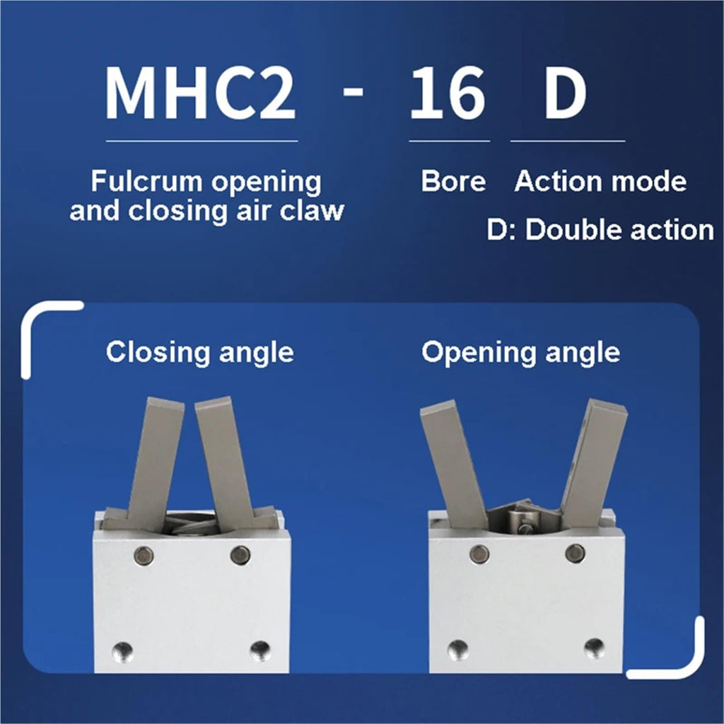 MHC2 Type Air Gripper Claw Pneumatic Cylinder Robot Gripper Double Action MHC2-10D MHC2-16D MHC2-20D MHC2-25D MHC2-32D(MHC2-32D)