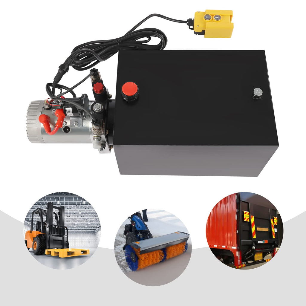 20 Quart Double Acting Hydraulic Pump,12V Hydraulic Power Unit