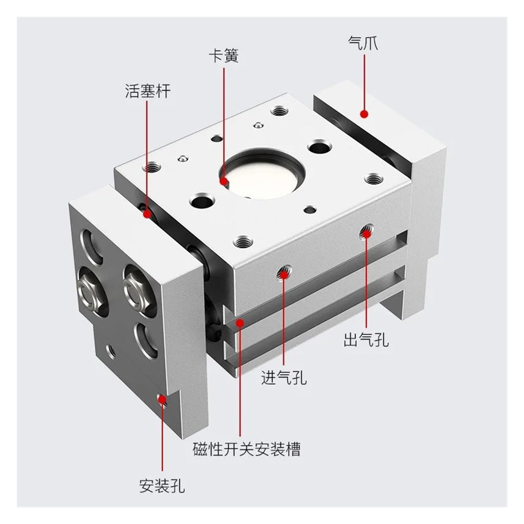MHL2 Double Acting Pneumatic Gripper Replacement T Type Air Gripper 10D/16D/20D/25D/10D1/16D1/20D1/25D1(MHL2-10D2)