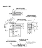 MHT2-32D MHT2-40D MHT2-50D MHT2-63D Pneumatic Gripper Cylinder(MHT2-32D)