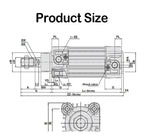 1pcs CP96SDB Series Standard Pneumatic Cylinder Bore 32mm/40mm/50mm/63mm/80mm/100mm, Stroke 25-350mm Air Piston Double Acting(Bore 80mm)