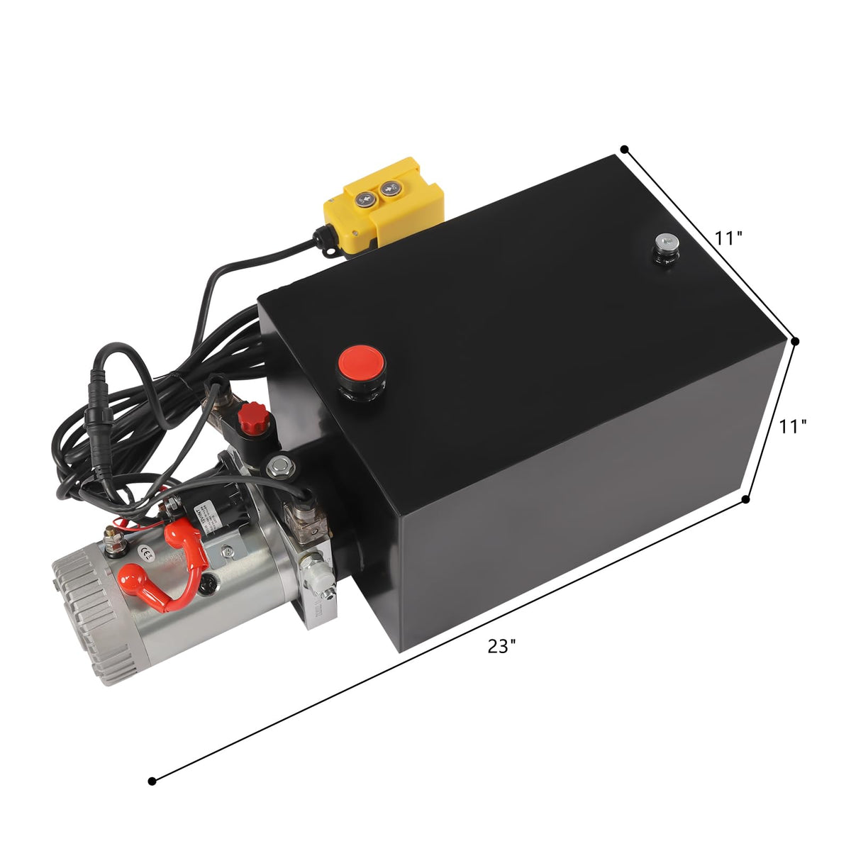 Hydraulic Unit 20 Quart Double Acting Hydraulic Pump 3KW 12V DC Electric Hydraulic Pump Pack Unit with Oil Tank for Dump Truck Car Lifting Remote Control