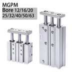 Pneumatic Compact Guide Air Cylinder MGPM 12/16/20/25/32/40 Stroke 10/20/30/40/50/75/100/125/150/200MM 1PCS(Stroke 100mm,Bore 32mm)