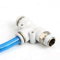 10pcs OD 4 6 8 10 12mm - M5 1/8'' 1/4'' 3/8'' 1/2''PD White Plastic Quick Insertion Pneumatic Element T-type Three-Way Threaded Joint Machinery Parts