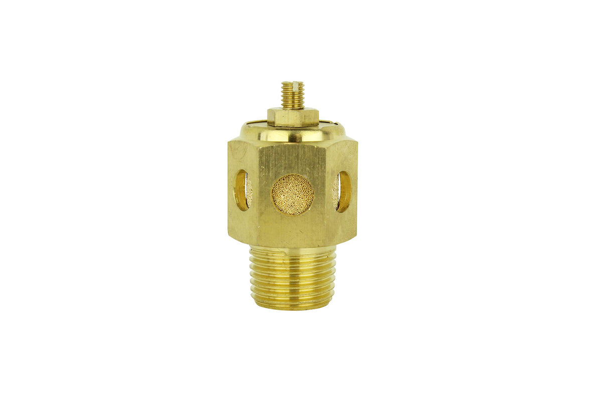 Milton Speed Control Exhaust Muffler, 1/2” MNPT - 40 Micron Sintered Bronze Silencer/Diffuse Air & Noise Reducer - Box of 10