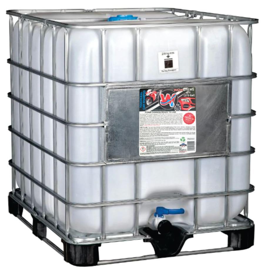 Touchless One Step Car Wash Shampoo by Wash Chems (275 Gallon Drum, 1000 L) – Commercial Grade Auto Cleaner – Automated Car Wash Equipment Compatible - Great for Cars, Trucks, Motorcycles, Other