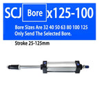 1PCS Adjustable Pneumatic Cylinder SCJ32/40/50/63/80/125mm Bore Air Cylinder Piston Big Thrus 25/50/75/100/200/300mm Stroke(BORE 40mm)