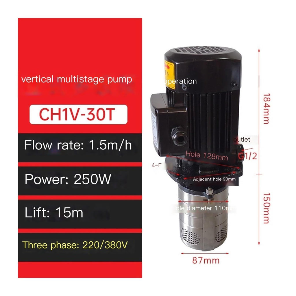 250W 3-Phase Coolant Circulation Pump - Vertical Type for CNC Lathe Milling(CH1V-30T)