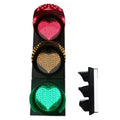 Traffic Light Wall Lamp Decoration, Red Yellow Green LED Heart-Shape Traffic Light, Retro Industrial Indicator Light, for Cafe Bar Club Shop Party Favor (Color : 200mm/8in, Size : 220V)(110V)