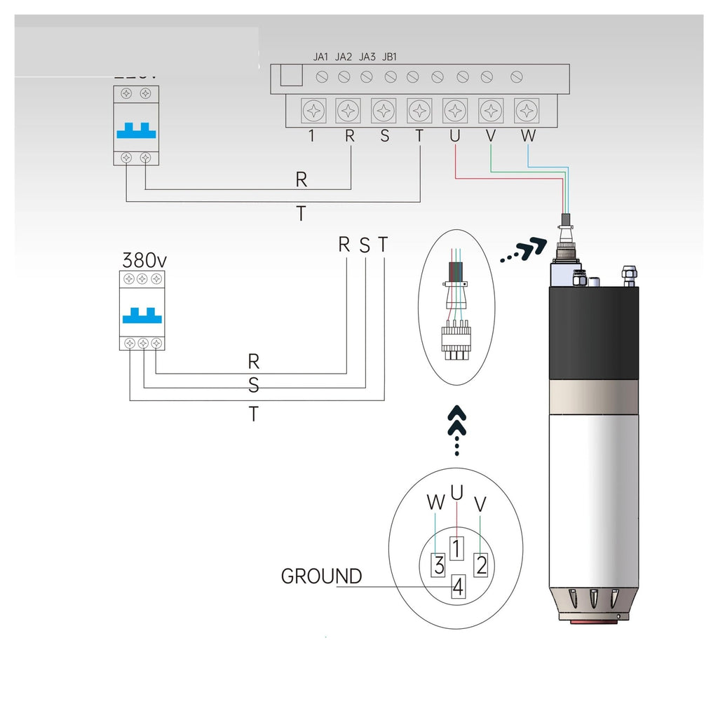 ATC Automatic Tool Change AUTO Water Cooling CNC Spindle Motor.4 Poles HSK40E 3KW 3.5KW(3.5KW 220V,Whole kit)