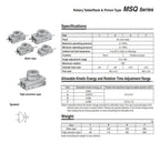 MSQB1A MSQB2A MSQB3A MSQB7A Pneumatic Rotary Table Cylinder Rack Pinion MSQB1AE MSQB2AE MSQB3AE MSQB7AE(MSQA7A)