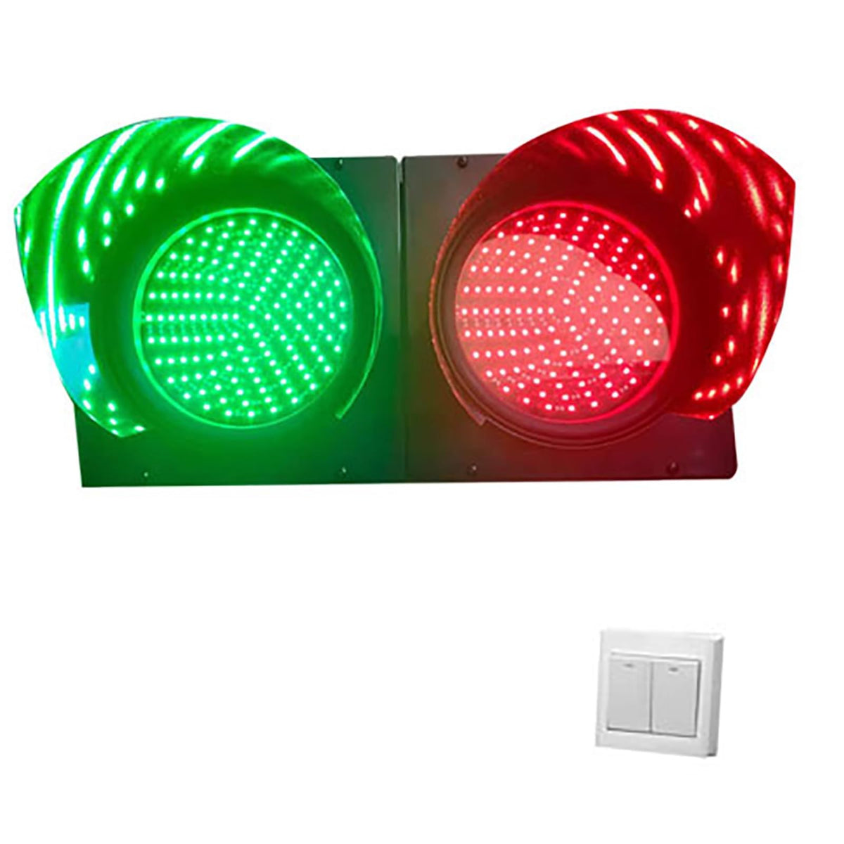 Traffic Stop Light LED Indicator Light, Traffic Light, Red/Green Stop Light Lamp, Industrial Lamp for Wall with Manual Switch (Color : 200mm-24v)(200mm 220v)