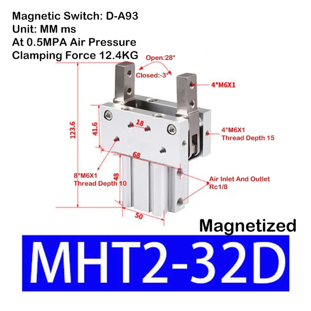 MHT2-32D MHT2-40D MHT2-50D MHT2-63D Pneumatic Gripper Cylinder(MHT2-32D)