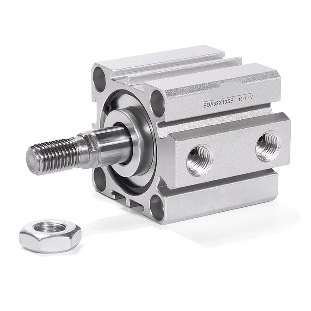 SDA Pneumatic Compact Cylinder, External Thread Stroke 5 to 100mm, with Magnet(Stroke 40mm -SB,Bore 40mm)