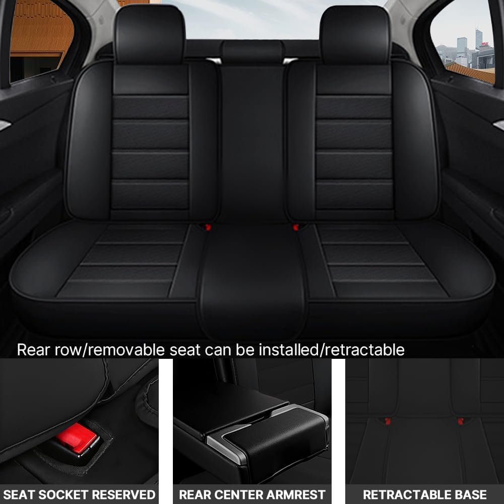 5-Seat Car Seat Cover for Honda Passport 2024, Interior Protector to Protect Car Seats from Damage, Easy Cleaning & Care (Full Black/Standard)