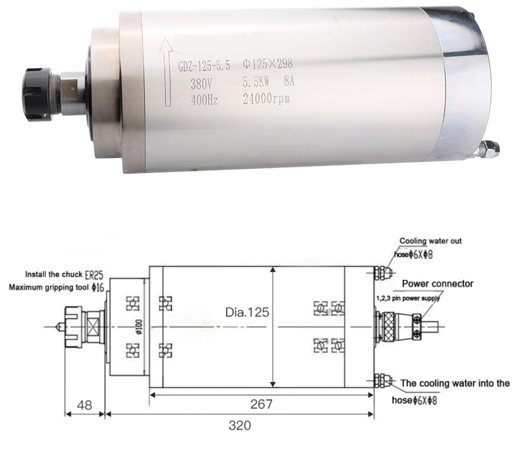 2.2kw ATC ISO20 Automatic Tool Change 2.2kw Machine Water Cooling GDL80-20-24Z/2.2 ATC Motor