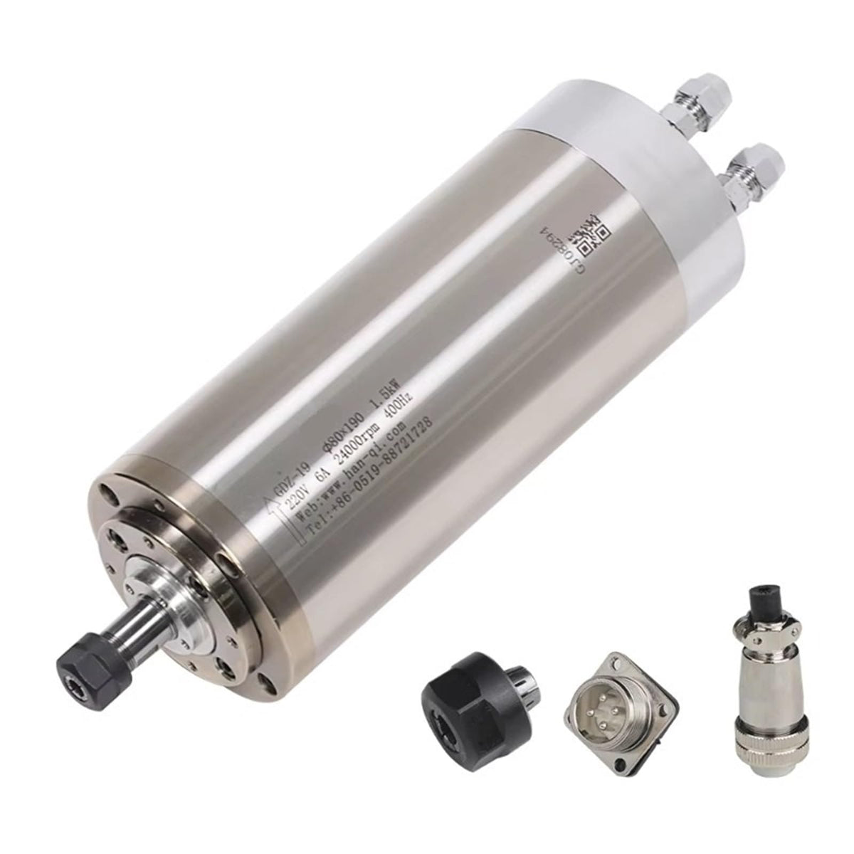 1.5kw Water Cooling Motor GDZ-19 80mm 3Bearings for Machine Tool for All Kind of The Material