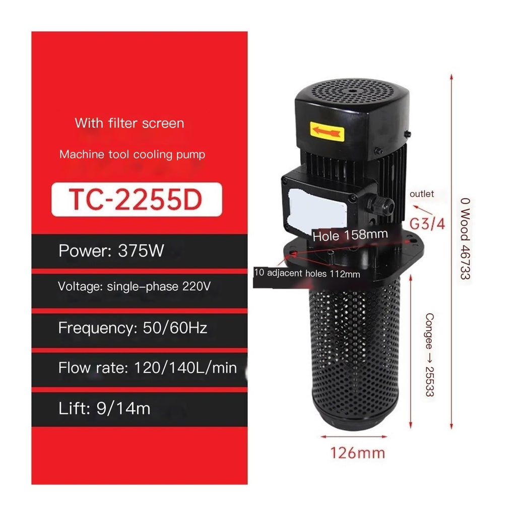 Industrial 375W Single Phase Coolant Circulation Pump | Deep Hole U-Drill(TC-2255D 375W)