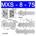 MXS6/8/12 Pneumatic Slide Table Cylinder Diameter 10/20/30/40/50/75 Cylinder(MXS8-75)