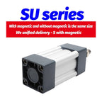 SU32 SU40X75S SU50X100-S Series Bore 32 40 50mm Stroke 25-300 Air Cylinders Double Acting Single Rod Pneumatic Cylinder SU32X175(X250S,SU50)
