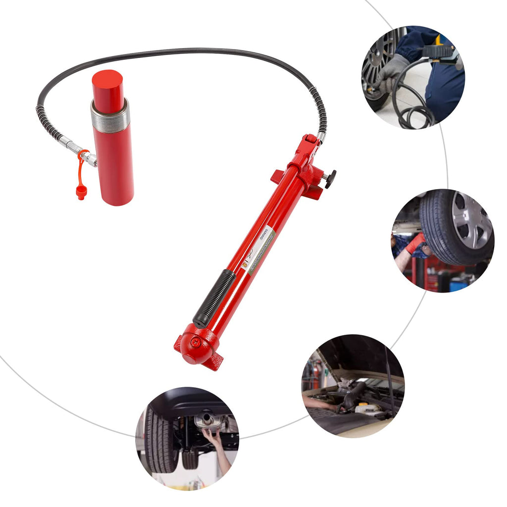20 Ton Hydraulic Porta Power Kit, Portable Car Frame Repair Tools, Heavy-Duty Hydraulic Jack for Auto, Farm & Construction Applications, 135mm Lift Range, Leakproof Design, Complete Compact Set