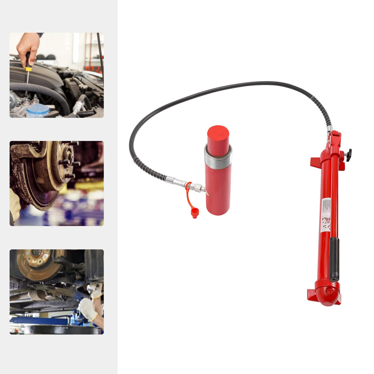 20 Ton Hydraulic Porta Power Kit, Portable Car Frame Repair Tools, Heavy-Duty Hydraulic Jack for Auto, Farm & Construction Applications, 135mm Lift Range, Leakproof Design, Complete Compact Set