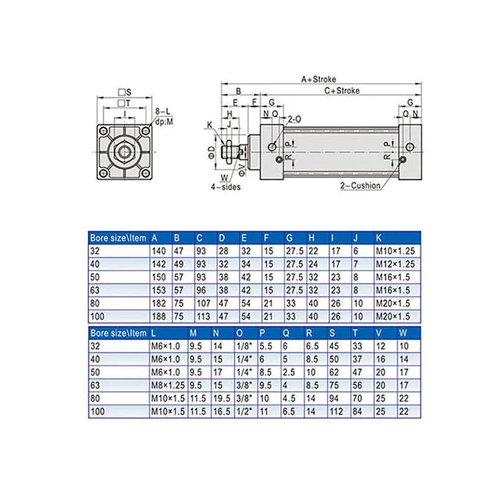 1 PCS SC50mm Cylinder Piston Double Acting