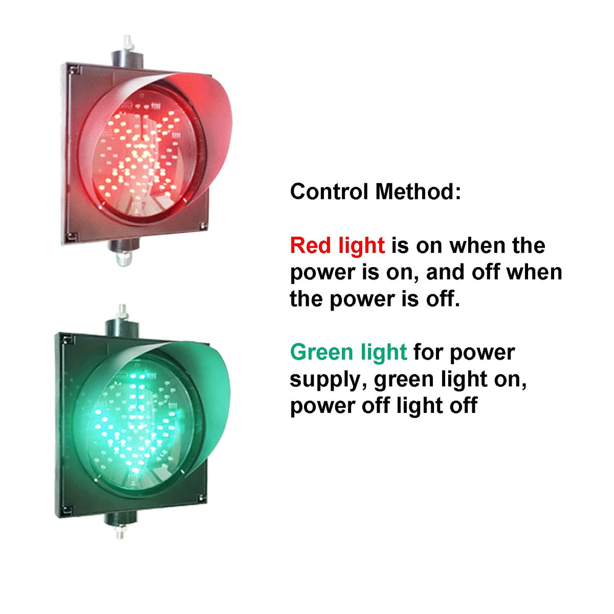 Traffic Signals Signs Lights LED Warning Red Green Lamp, 2 Color Red/Green Wall Lamp, Retro Industrial Wall Lamp Indicator Light(300mm 220v)