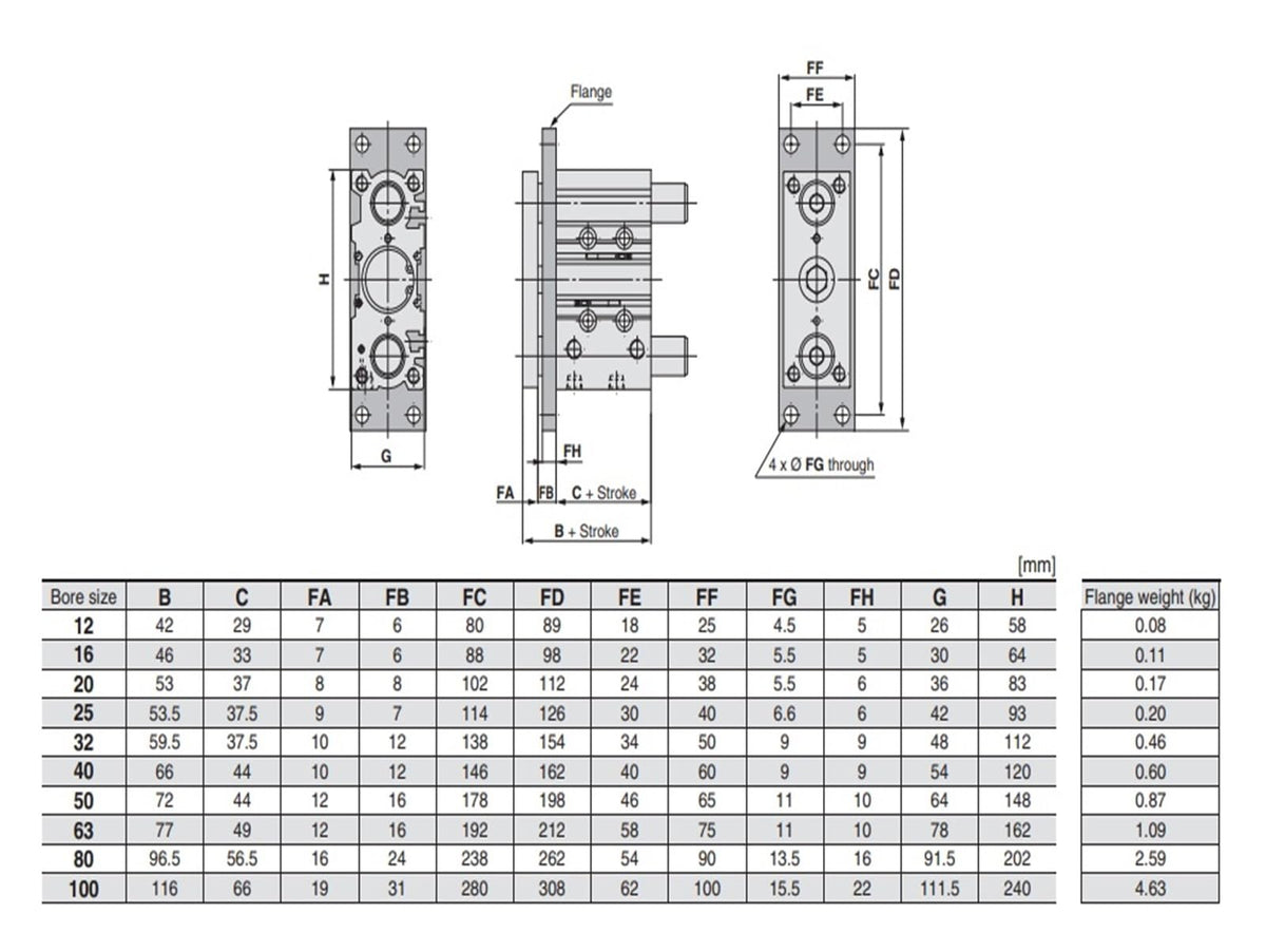 Compact Guide Cylinder MGPM12-15Z for Pneumatic Parts