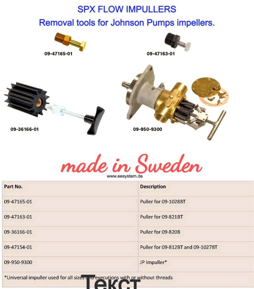 SPX Flow Johnson Pump Puller 09-950-9300 Marine Original Impuller for JP Pumps