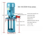 DB-100 Industrial Cooling Pump, 380V 250W Three Phase Oil Pump for Heavy-Duty Machine Tool