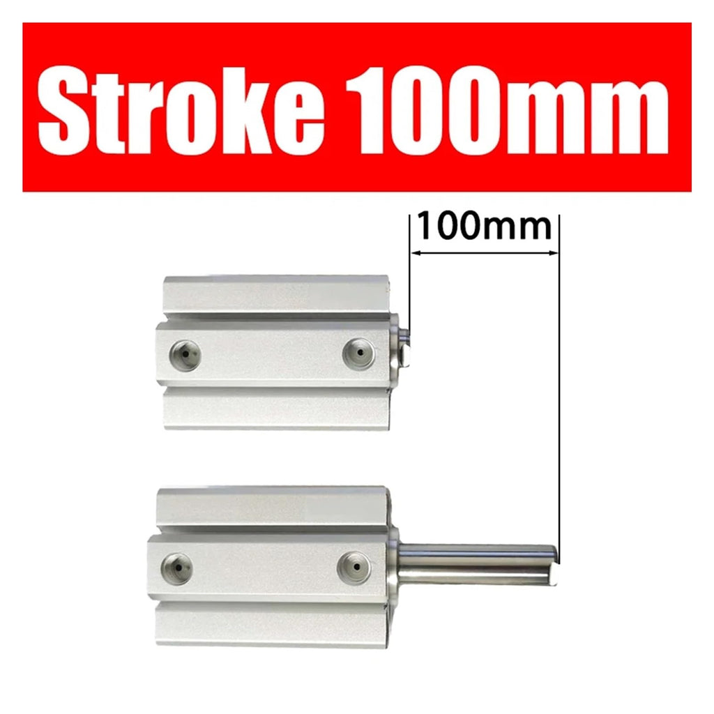 SDA16 20 25 32 40 50 63 80 100mm Bore Compact Thin Air Cylinder 5-100mm Stroke Double Action Aluminium Pneumatic Cylinder(Stroke 100mm,BORE 100mm)