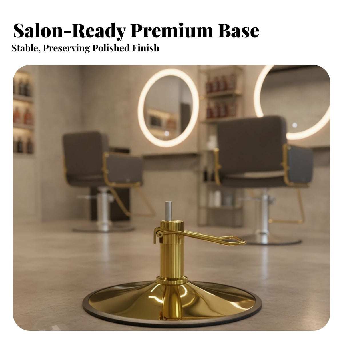 Almencla Metal Chair Pump Base Replacement Hydraulic Lift Mechanism for Salon Styling Chair Repair Kit with Control Lever Suitable for Seating, Gold