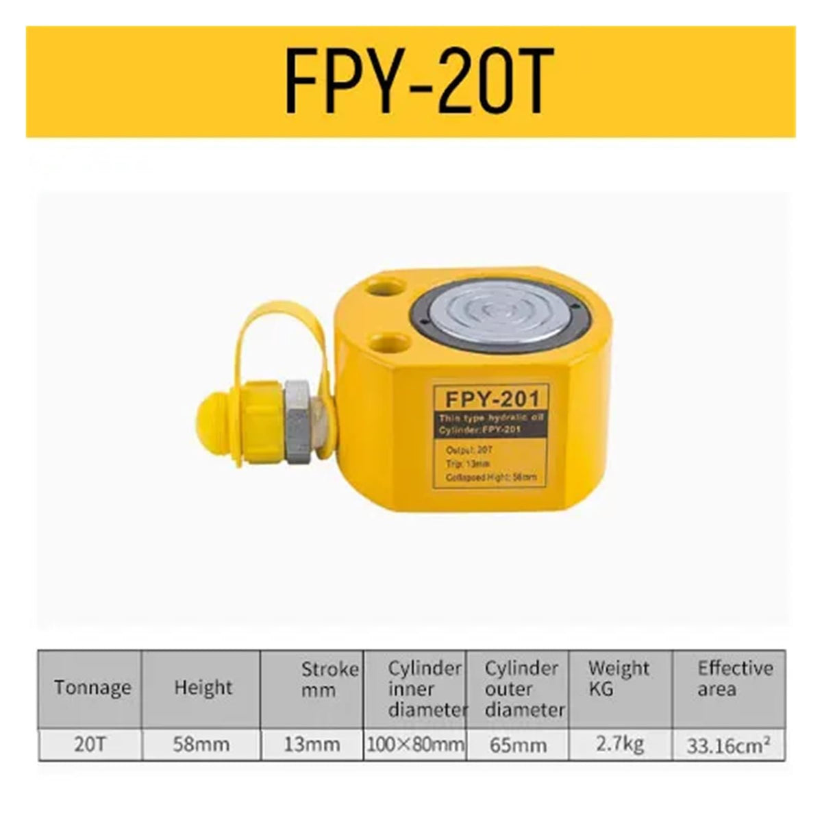 1pcs Hydraulic Jacking Split Booster Hydrocylinder Manual Vertical Lifting Jacking 5T/10T/20T/30T Stroke 7mm 11mm 13mm(20T)