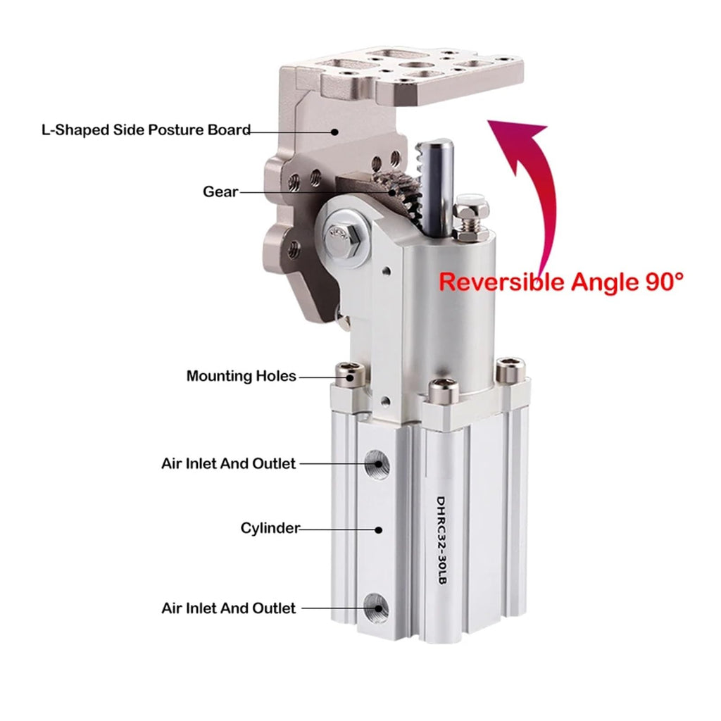 1pcs Pneumatic Manipulator Accessories Side Posture Block Lever DHRC32-30LB/ZB Fixture 90 Degree flip Cylinder(Z-FCZ40-45L)