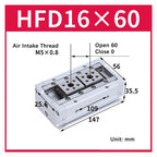 Air Cylinder HFD8 HFD12 HFD16 HFD20 HFD25 Compact Air Gripper Pneumatic Cylinder(HFD16X60)