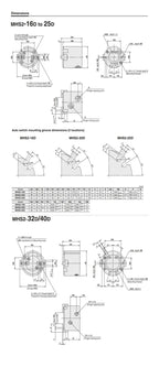 1PCS MHS2/MHS3/MHS4 Series Parallel Type Pneumatic Gripper MHS 16D 20D 25D 32D 40D 63D 80D Two-jaw Three-jaw Air Gripper(32D)