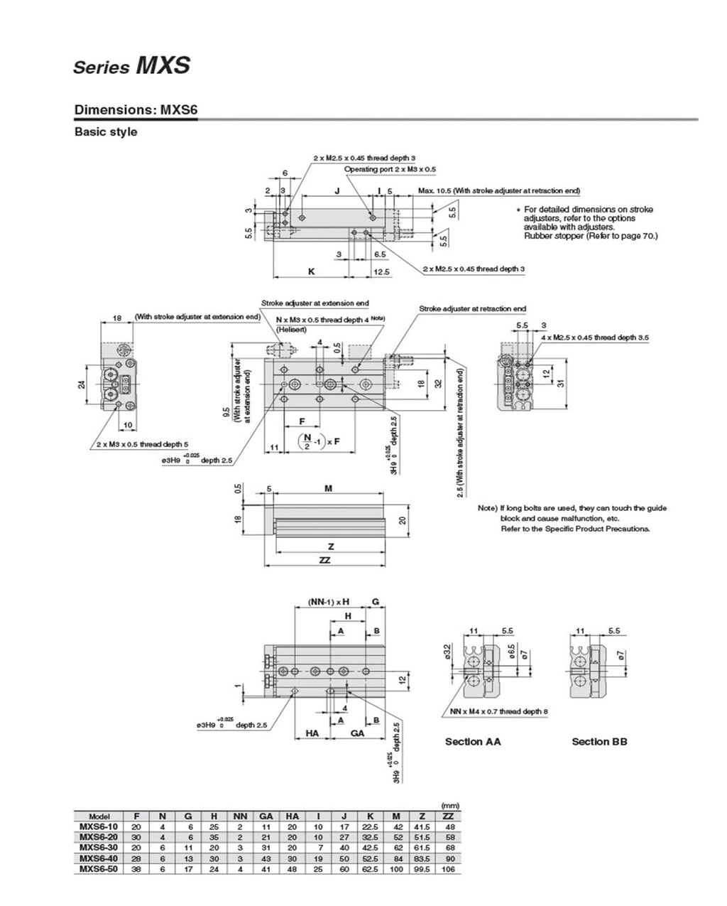 Air Slide Table Pneumatic Cylinder MXS6-10 MXS8-20 MXS12-30 MXS16-40 MXS20-50 MXS25-75 100 125 Rail Slide Air Cylinder(-75)