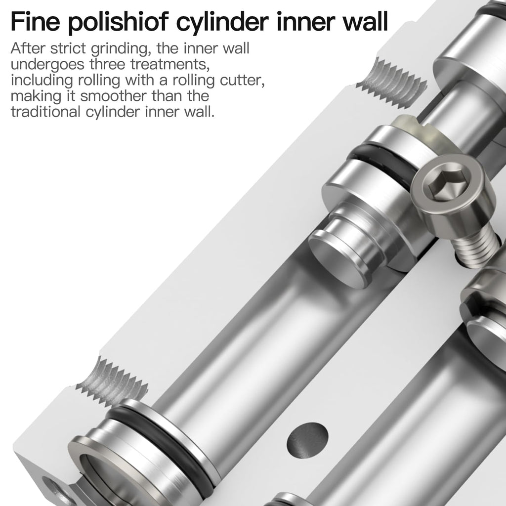 Slide Guide Rail Pneumatic Cylinder, 1 inch (25mm) Bore 6 inch (150mm) Stroke with Magnetic, Mini High Precision Guided Air Cylinder for Automation (HLS25-150)
