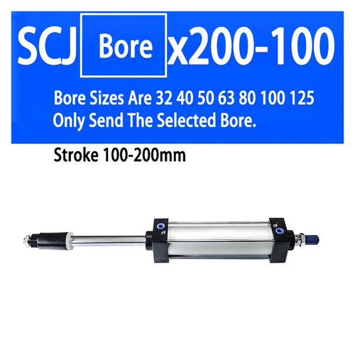 1PCS Adjustable Pneumatic Cylinder SCJ32/40/50/63/80/125mm Bore Air Cylinder Piston Big Thrus 25/50/75/100/200/300mm Stroke(BORE 32mm)