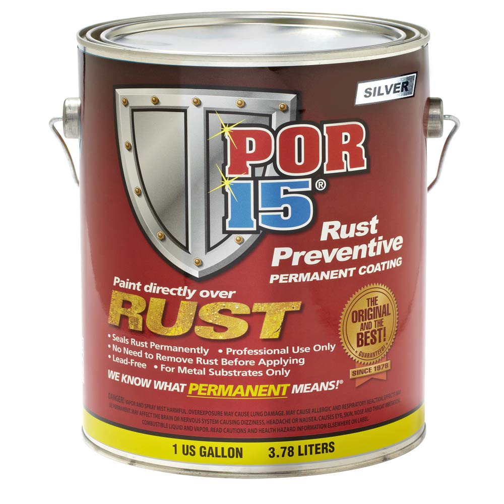 POR-15 Rust Preventive Coating, Stop Rust and Corrosion Permanently, Anti-rust, Non-porous Protective Barrier, 128 Fluid Ounces, Semi-gloss Black