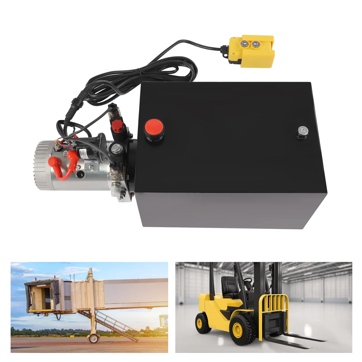 Hydraulic Unit Double Acting Hydraulic Pump Steel Portable Low Noise Dump Trailer Car Lifting Kit 3000W Motor 20 Quart 12V DC (20 Quart Double Acting)