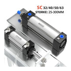 SC Standard Pneumatic Cylinder SC 32/40/50/63mm bore Double Acting 50/75/100/125/150/175/200/250/300mm Stroke(250mm Stroke,SC Bore 63mm)