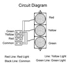 Traffic Stop Light 3 Light, Green, Yellow, Red, Retro Industrial Lamp for Wall Indicator Light, Dock Bay Indicator Warning Light(Manual Control,300mm 110v)