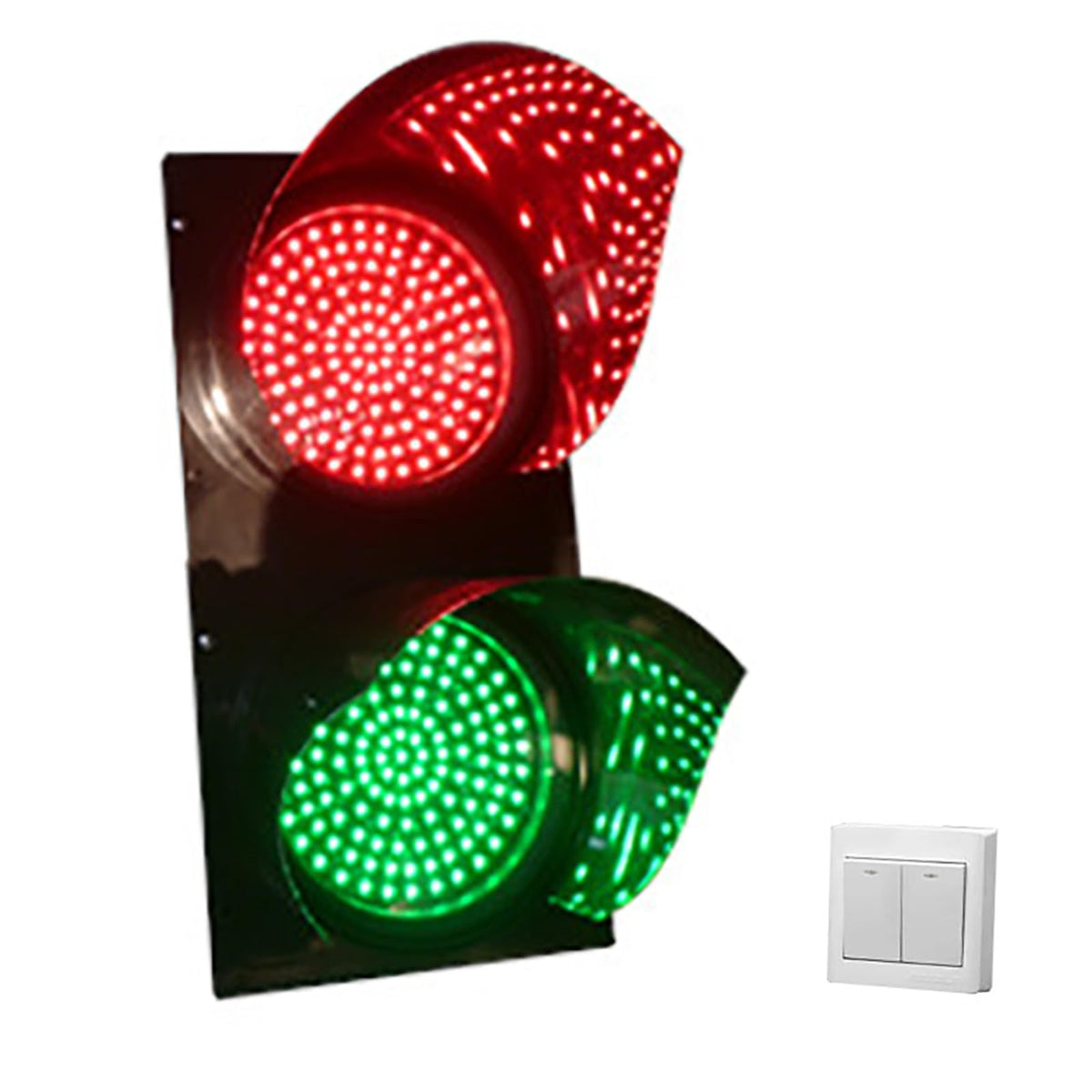 Traffic Light, Red/Green Stop and Go Light, PC Housing, Industrial LED Traffic Stop Light with Remote Control, Outdoor Waterproof Indicator Warning Light 200mm(8 Inch) ( Color : Remote Control ,(Remot