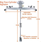 Air Agitator Pneumatic Tank Mixer Machine,Pneumatic Agitator Paint Stirring Machine,Adjustable Size,For Paint Coating Materials,BigFive-Cylinder