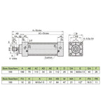 SC100 Standard Bore 100mm Stroke 25-1000mm Double Acting with Magnetic Aluminium Alloy Pneumatic Cylinders(with Fisheye)