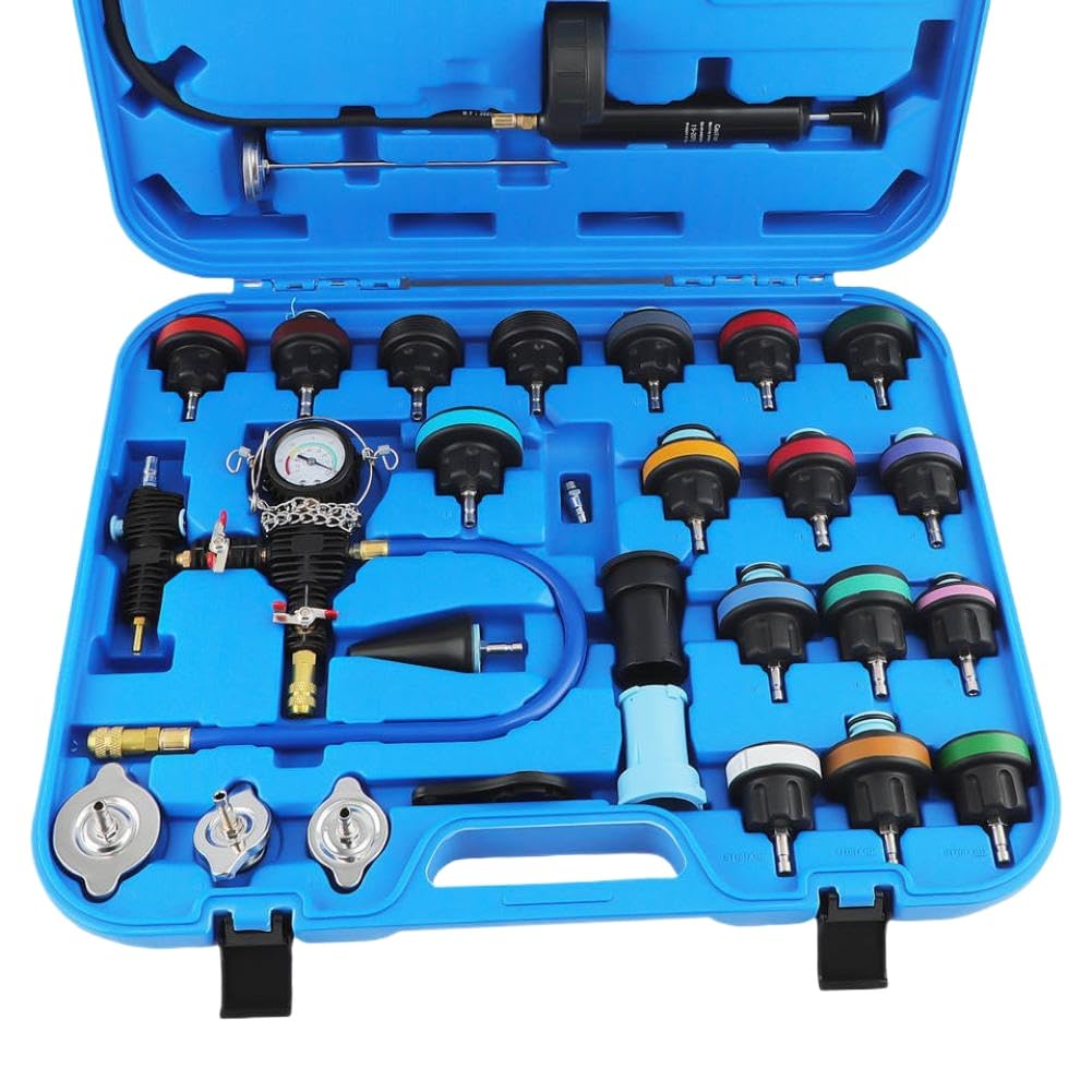 Water Tank Leak Detector Radiator Pressure Tester Vacuum Purge Refill Kit 28Pc